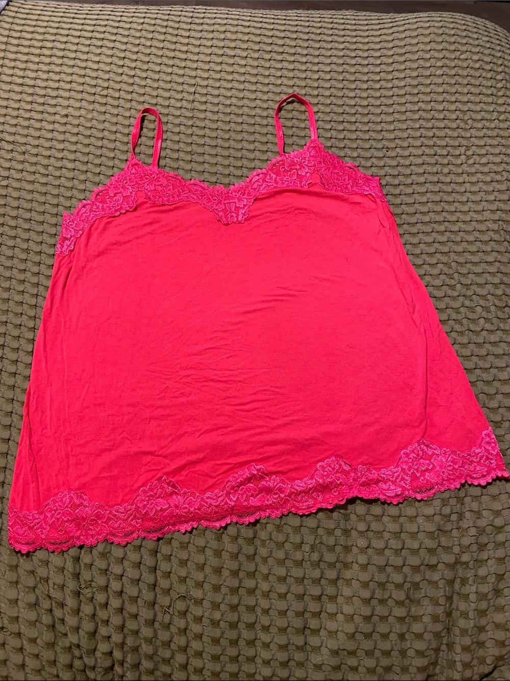 Lane Bryant Hot Pink Lace Trim Camisole